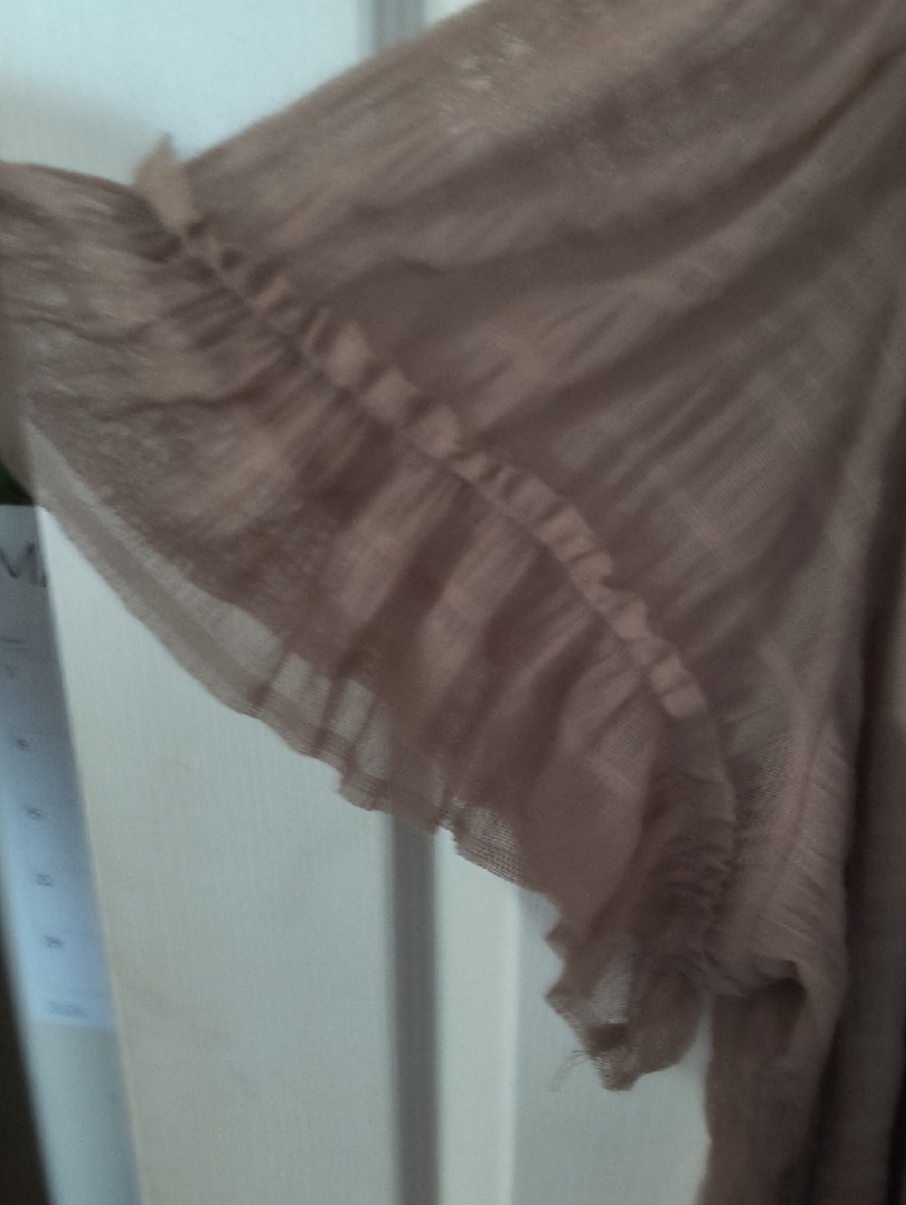 Max Studio Dusty Taupe Boho Ruffle Sleeve Tunic - Picture 3 of 6